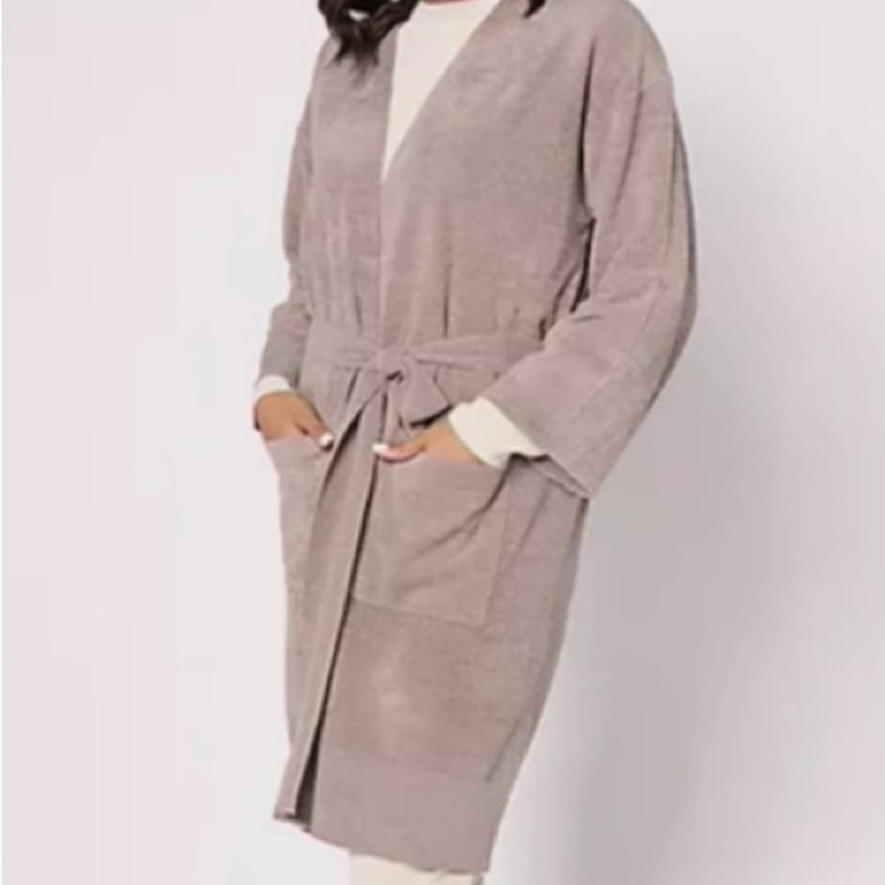 Barefoot Dreams CozyChic Ultra Lite Dream Robe NWOT 1X Driftwood/Gray